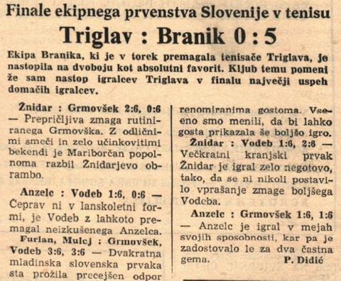 1967: Finale ekipnega prvenstva Slovenije